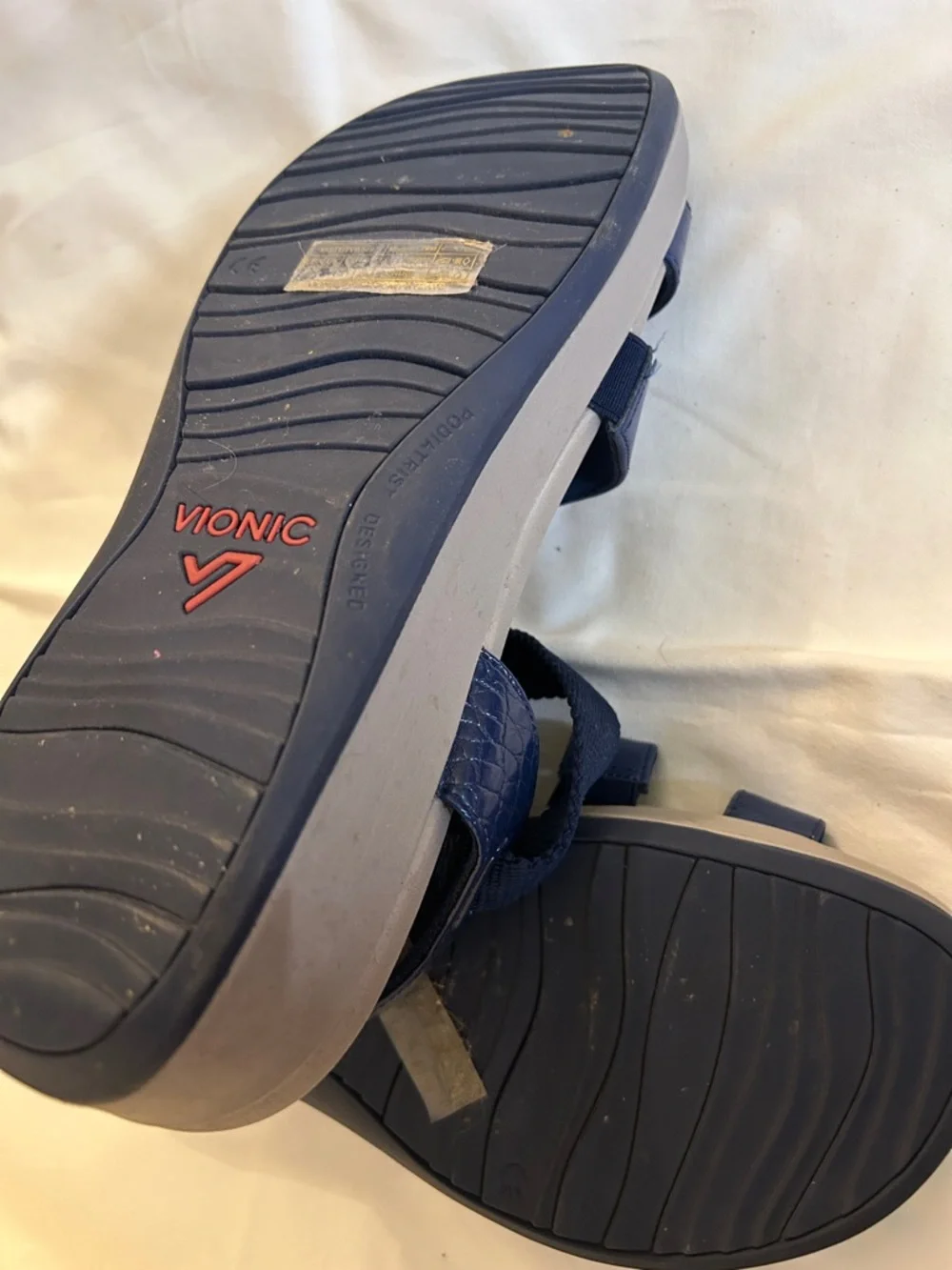 Vionic women’s Navy Adjustable Triple-Strap Sandals - Picture 3 of 6